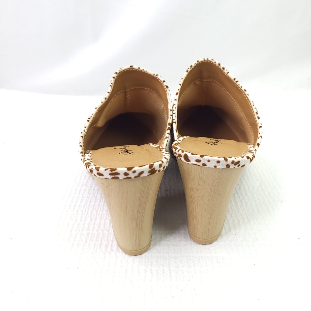 Qupid Block Heel Mules Animal Print Pointed Toe A… - image 4